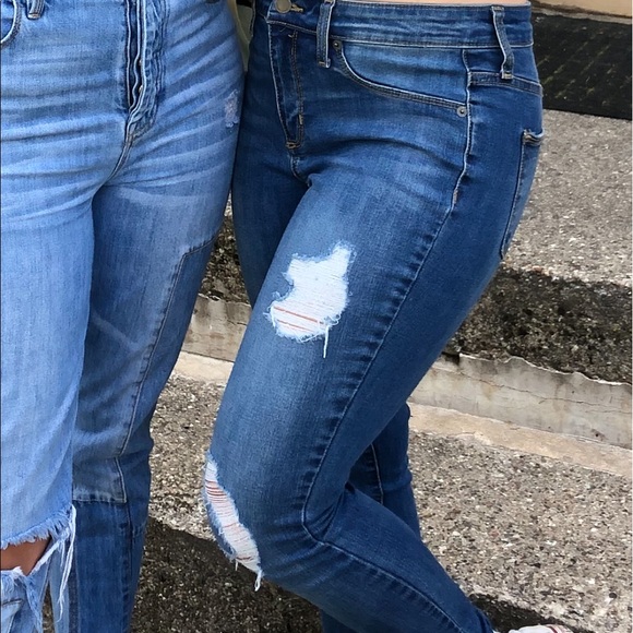 Ripped, medium washed denim jeans - Picture 5 of 6